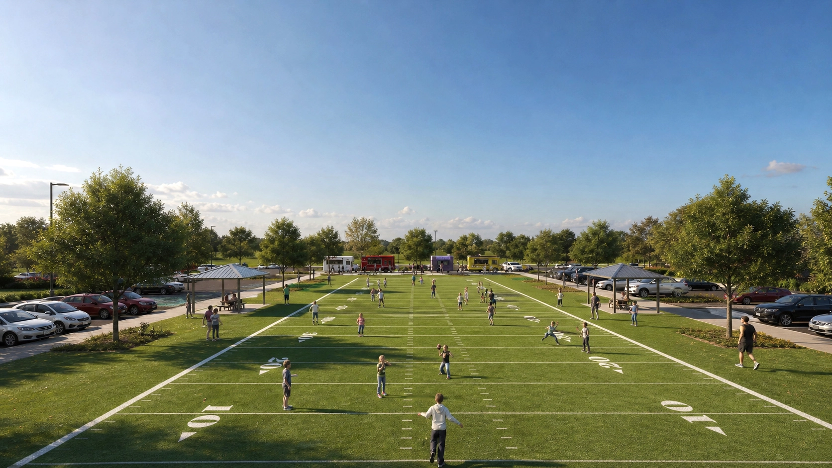 Entertainment destination sports rendering for developer marketing