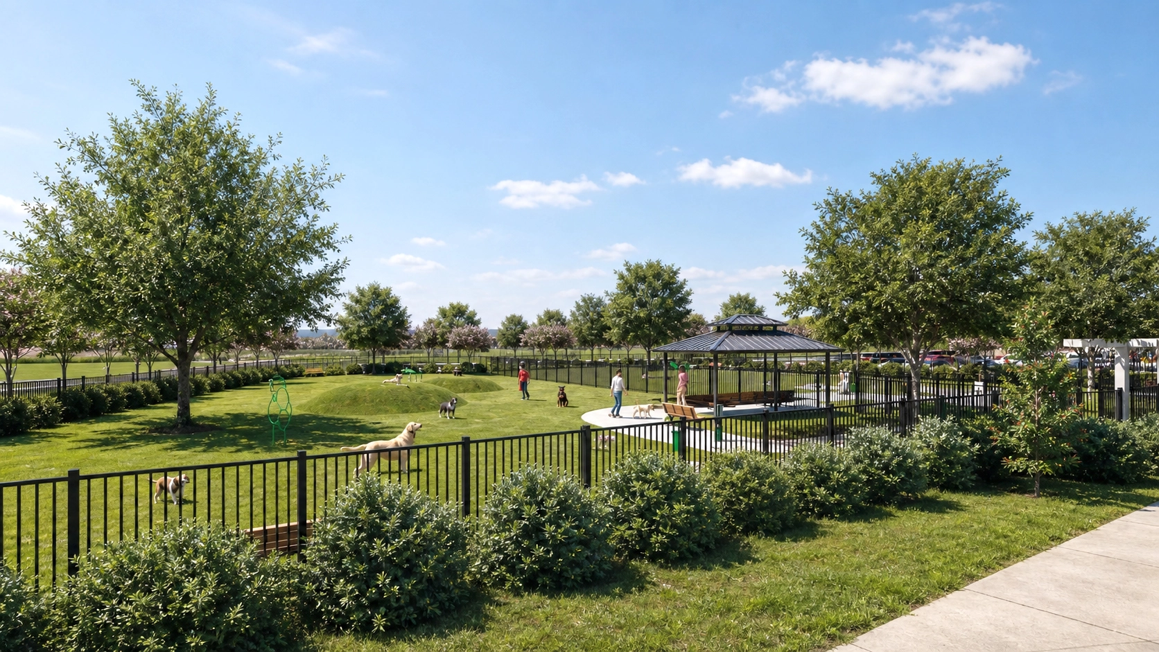 Community dog park rendering in Tampa Florida