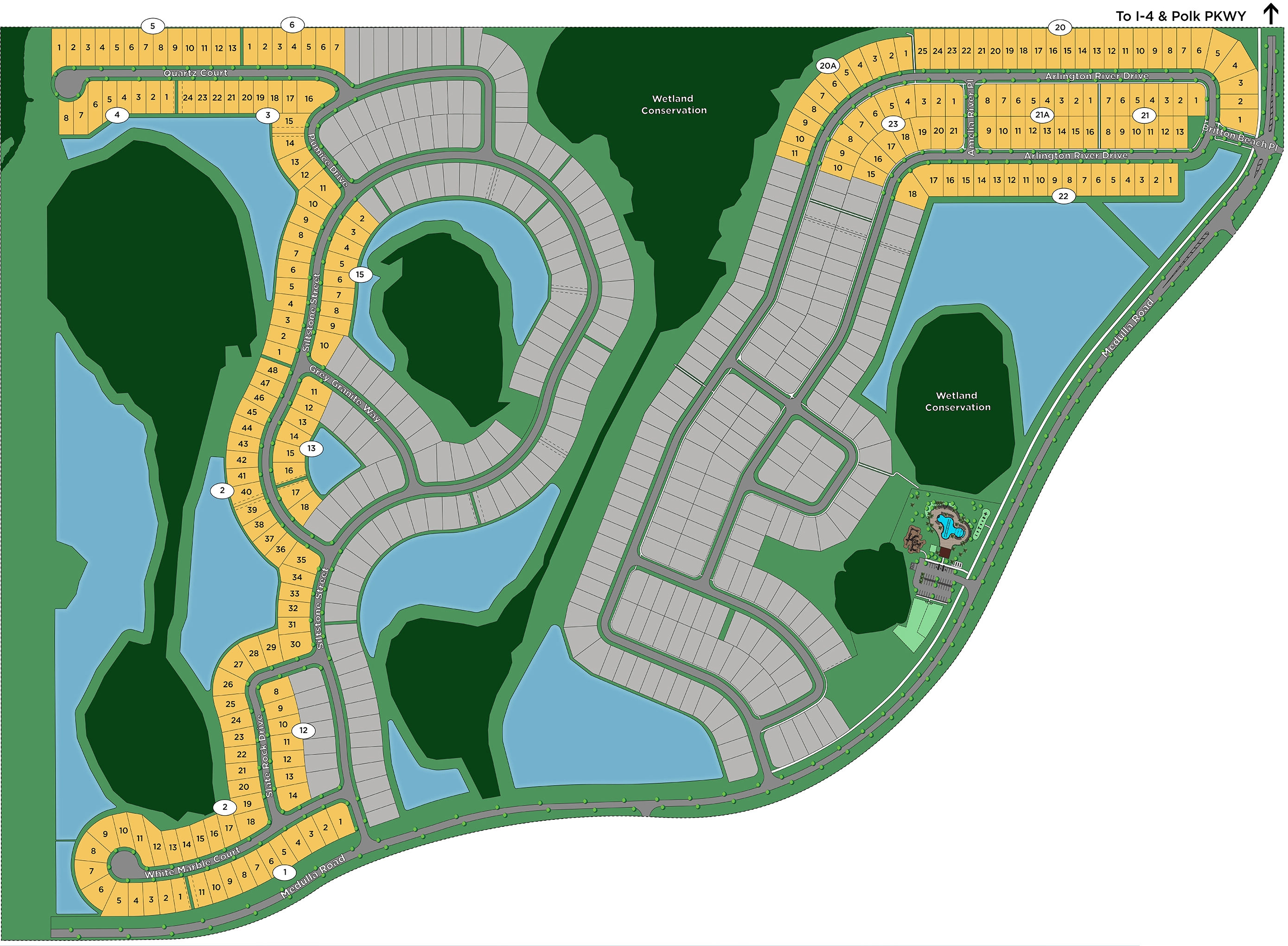 Community site plan rendering in Tampa Florida
